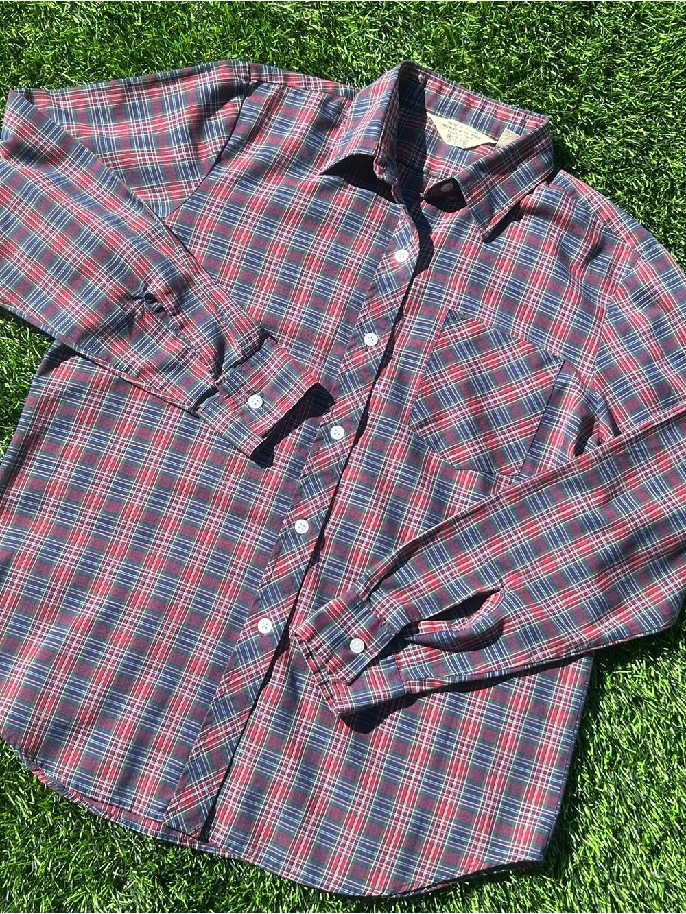 sears vintage button up plaid button up